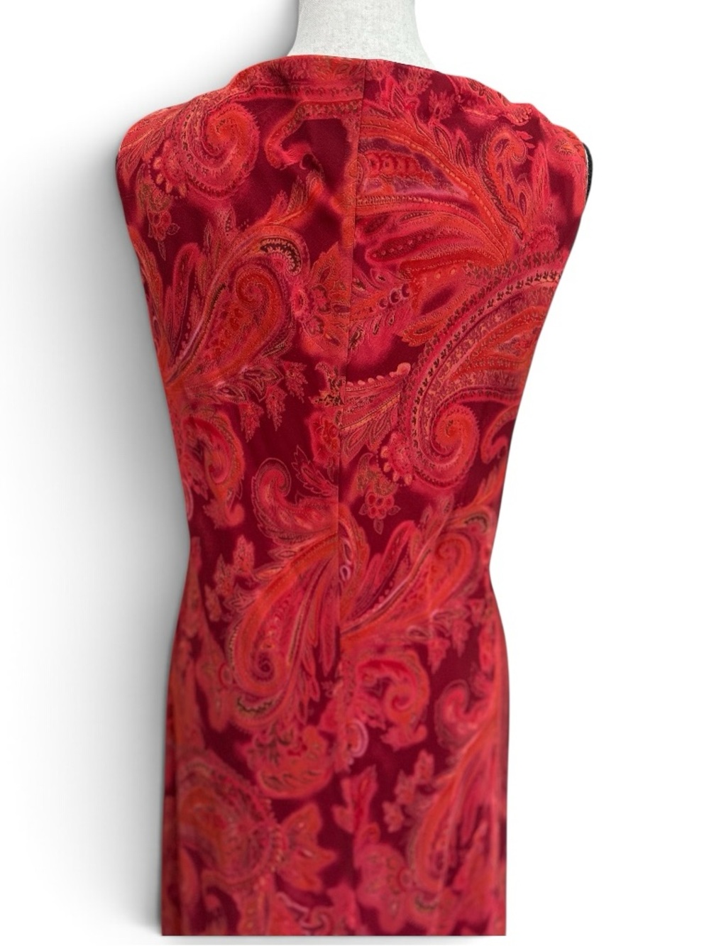 Vintage Patra Red Paisley Maxi Dress Sleeveless Formal Evening Sz 16 Y2K - Picture 6 of 8